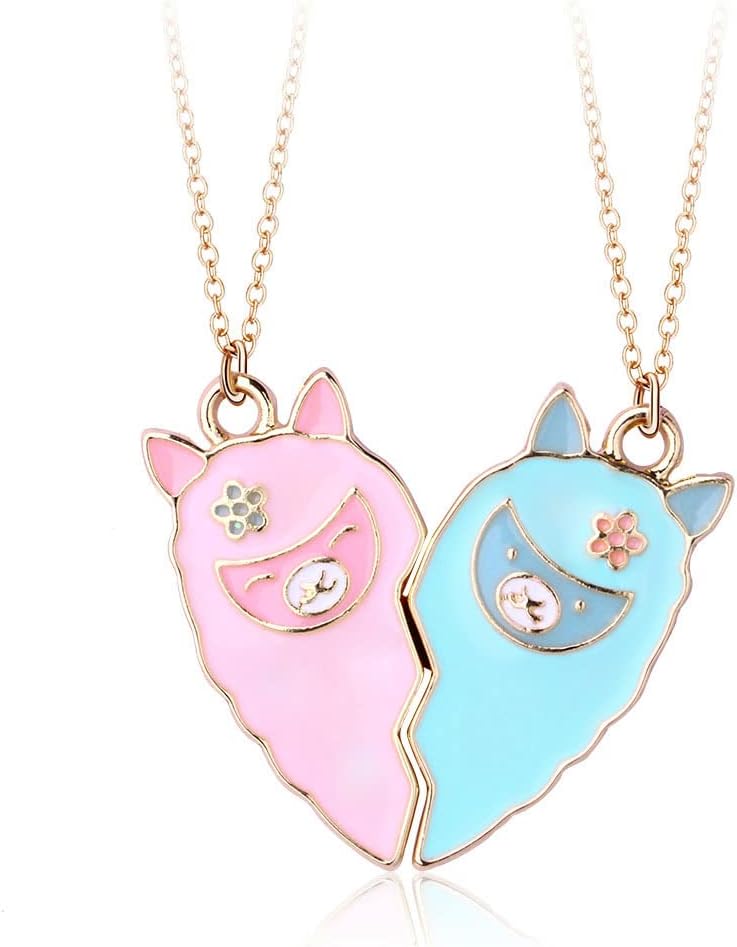 DOYYCA Best Friend Necklace for 2 Girls Magnetic Matching Friendship Necklace Half Heart Pendant BFF Necklaces for Sister - Image 1